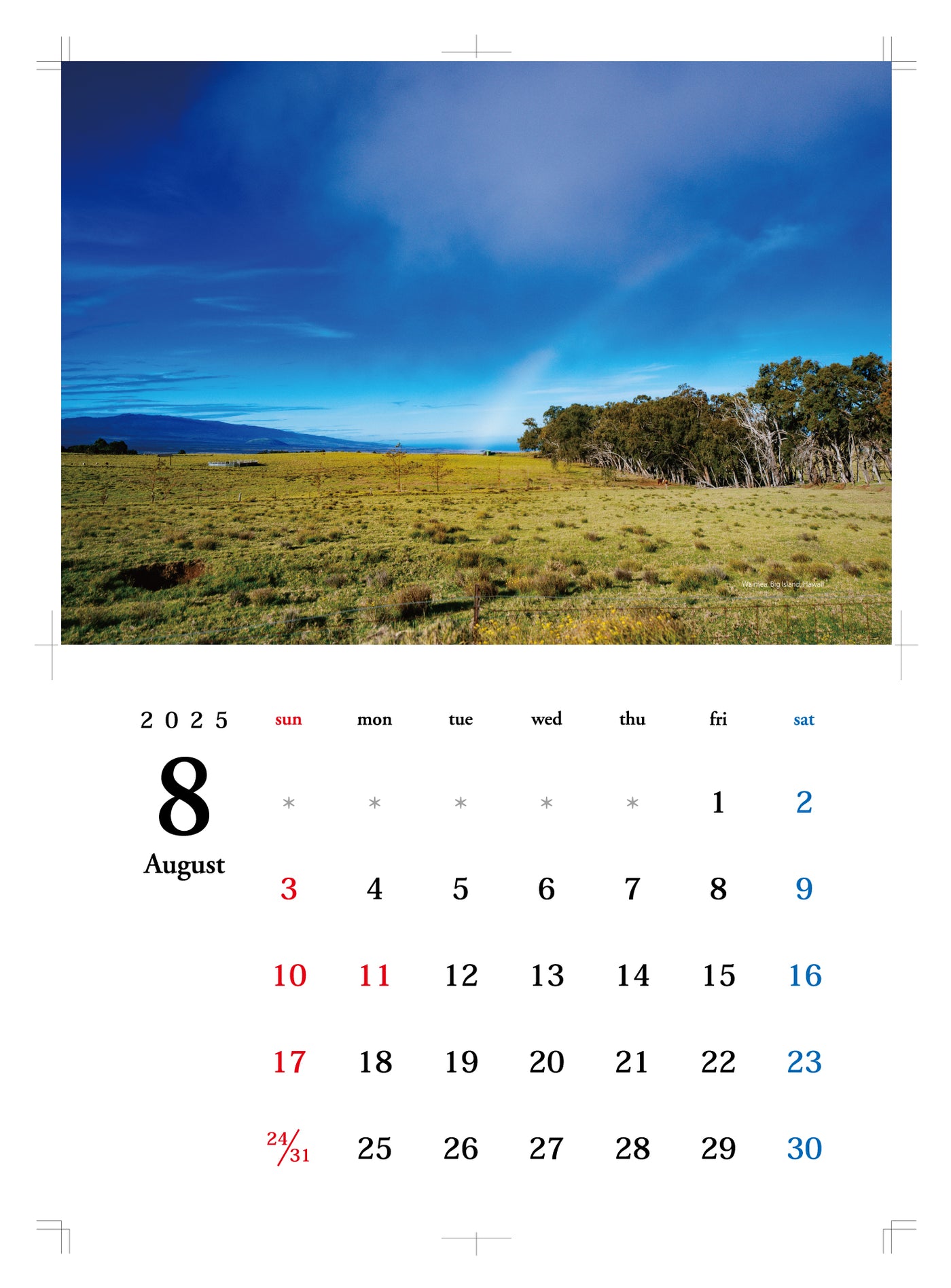 【2025】CALENDAR by Photographer ATSUSHI SUGIMOTO