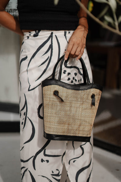 Leather Rattan Bag