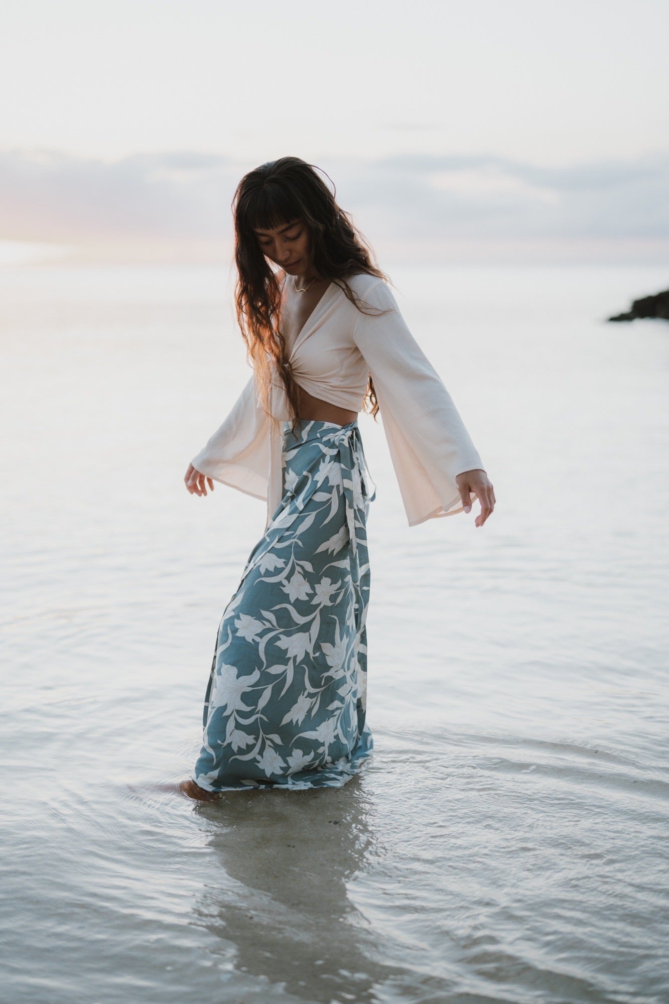 New  Lily Wrap Skirt / turquoise blue co.